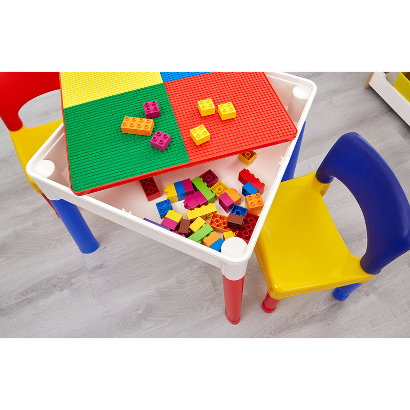 Kids Square 5-in-1 Activity Table and 2 Chairs