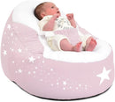 Rucomfy Beanbags Gaga Baby Bean Bag Support Chair Lounger with Safety Harness for 0-6 Month Old - Pre Filled Safe Cuddle Soft Recliner Seat for Newborn Babies - Machine Washable (Baby Pink)