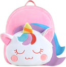 VASCHY Toddler Backpack, Cartoon Animal Children'S Backpack Plush Mini School Bags for 2-4 Years Old Baby Kids Girls, Gift for Kindergarten Kids, Pink Unicorn