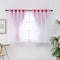 QINUO HOME Eyelet Curtains & Sheer - Kids Blackout Curtain with Hollow Out Design Mix Net Voile for Small Window Nursery Star Drapes for Girl'S Room, 2 Pcs, 46 in by 54 In, PINK LYON