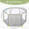Washable Baby Playpen 6 Panel Mesh Playpen Portable Breathable Fabric Play Center Fence for Infant Toddler Newborn, Indoor and Outdoor Play (Grey)…