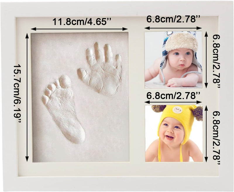 Discoball Baby Handprint Kit and Footprint Picture Frame Clay Kit, Hand and Foot Prints Casting Keepsake Baby Gift