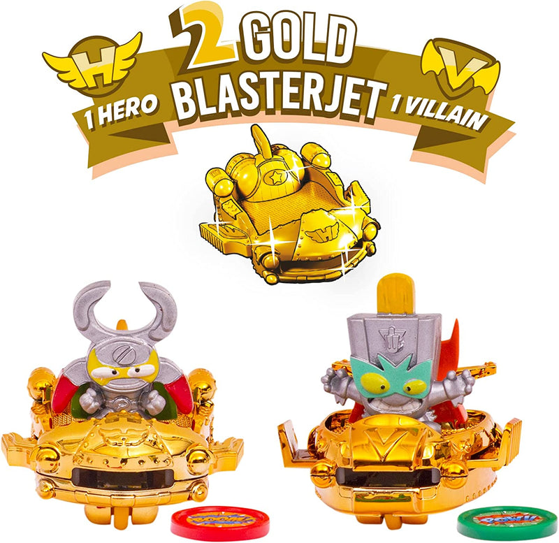 SUPERTHINGS Series 4 Gold Tin – It Contains All the Special Figures from Series 4, Including the Ultra-Rare (Kid Kazoom), the 2 Gold Leaders, the 6 Silver Captains and the 2 Gold Blasterjets