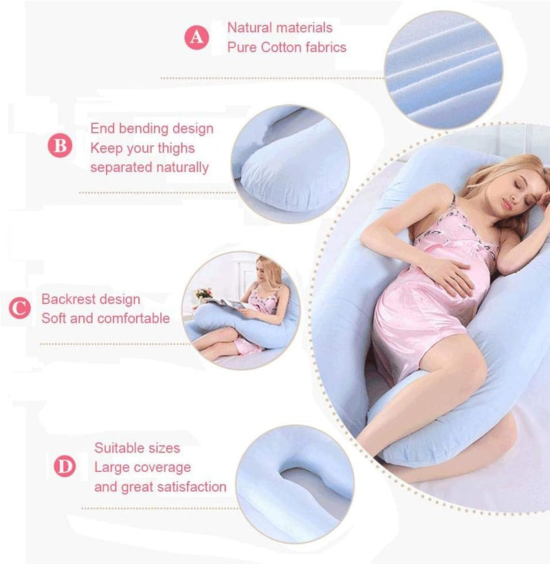 Pregnancy Pillow Cover U Shaped Comfortable Multifunctional Maternity Body Removeable Pillow Case Ideal for the Future Mother'S Sleep 140X80Cm