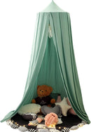 Soft Bed Canopy for Girls Princess Hanging Dome Tent with Hook and Sticker Decorative Mosquito Net Bed Curtain Bedding for Bedrooms Reading Corners Sofas Soft Bed Canopy(Lake Green)