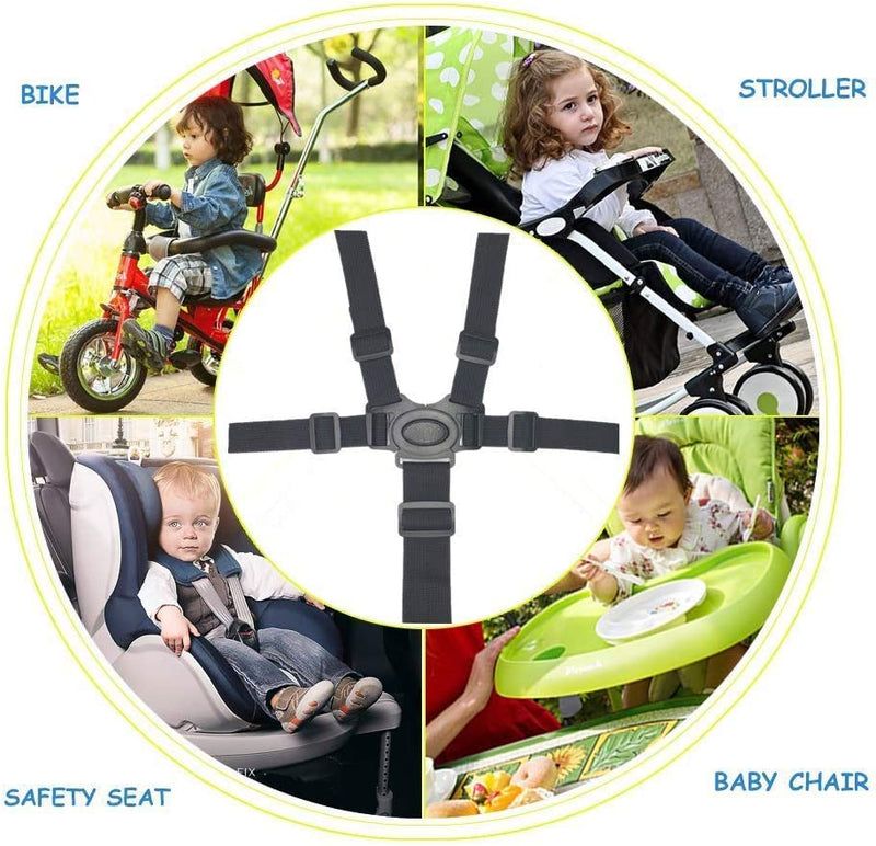 High Chair Straps, Adjustable 5 Point Harness Baby Safety Strap Belt for Stroller Pushchair Pram Buggy Safe Protection，High Chair Baby Harness，Safety Harness Strap Belt