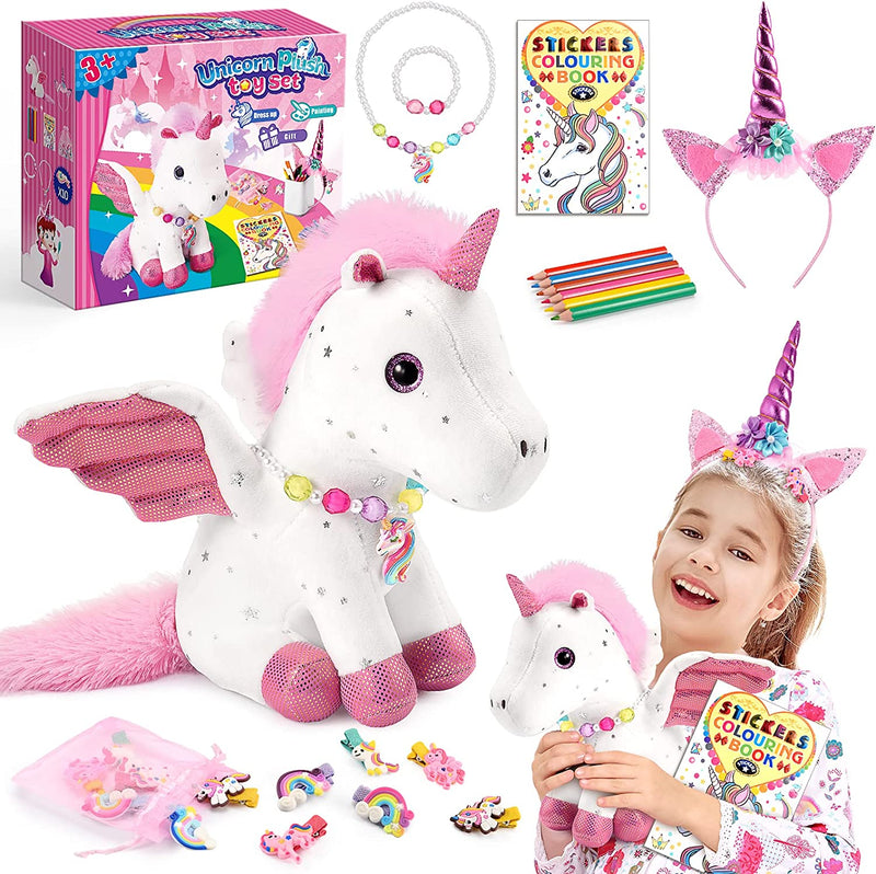 EUCOCO Unicorn Gifts for Girls Age 3-8, Unicorn Soft Toys for 3 4 5 6 7 Year Old Girls Unicorn Plush Toys Set for Kids for 3-8 Year Old Girls Unicorn Toys Kids Toy Age 3-8 Birthday Gifts Kids Toys