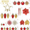 Shareconn 106Pcs Christmas Baubles Ornaments Set,Shatterproof Plastic Decorative Baubles for Christmas Tree Decorations, Holiday Wedding Party Decoration with Hooks Included,Red & Gold
