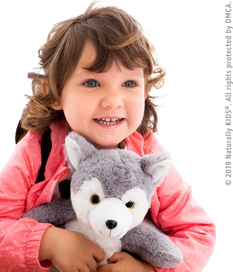 Toddler Kids Backpack W Husky Toy Wolf Stuffed Animal Plush Toys for 3 4 5 6 7 Year Old Girls Boys - Gifts for 3 4 5 6 7 Year Old Boy Girl - Husky Wolf Toy