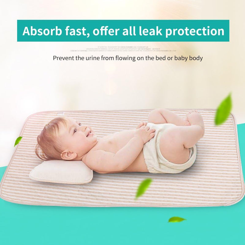 Baby Cotton Urine Mat, Organic Cotton Waterproof Fast Absorb Infant Changing Cover for Home and Travel(70X105)