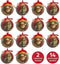 The Christmas Workshop Set of 14 Christmas Baubles/Various Festive Designs/Gift Boxed Christmas Tree Decorations / 7.5Cm Diameter Baubles (Red & Green Classic Santa)