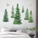Decalmile Watercolor Large Pine Trees Wall Decals Woodland Branch Birds Wall Decals Nursery Bedroom Living Room Wall Decor(H: 95Cm)