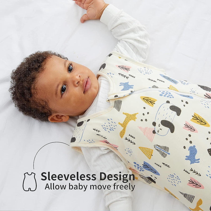Duomiaomiao Baby Sleeping Bag 1.5 Tog, 100% Cotton Baby Wearable Blanket, Unisex Sleep Sack for Girl Boy 24-36M