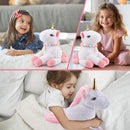 Unicorn Gifts for Girls Age 4 5 6 7 8+, Unicorn Soft Toys for Girls Age 4-8, Kids Jewellery Sets for Girls Unicorn Headband Necklace Bracelet Earring, Birthday Gifts for 4 5 6 7 8+ Year Old Girls