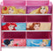 Disney Princess Kids Bedroom Toy Storage Unit with 6 Bins, Wood, Multicolour, 30X63.5X60 Cm