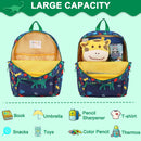RAVUO Dinosaur Backpack, Cute Lightweight Small Backpack for Little Kids Boys Kindergarten Preschool Bookbag Toddler Backpack with Chest Strap