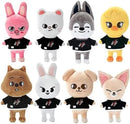 SKZOO Plush Toy Stray Kids Plush Doll, Cute Cartoon Anime Stuffed Animal Toy, Wolf Chan/Leebit/Dwaekki/Jiniret/Han Quokka/Bbokari/Puppym/Foxl.Ny Plush Doll (8PCS)