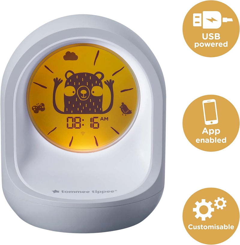 Tommee Tippee Sleep Trainer Clock, Timekeeper Connected Sleep Aid, from the Creators of the Groclock, App-Enabled Alarm Clock and Nightlight for Children