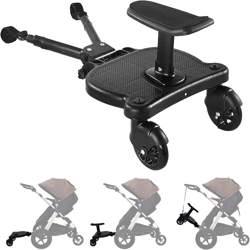 Ornithologist Stroller Board,Universal Standing Board,Stable Two Wheel Design,Pram Pushchair Connector Accessories for 3-7 Years Old Children Prams and Strollers Black